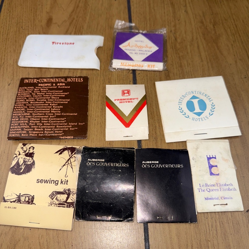Vintage Hotel Sewing Kits Lot Intercontinental Ambassador‎ Firestone